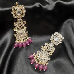 Kundan Earrings 9 Ruby Gold