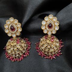 Mehandi Polish Earrings 8 Red