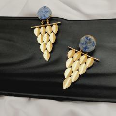 Modern Earrings 1 Blue Gold