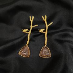 Modern Earrings 9 Peach Gold