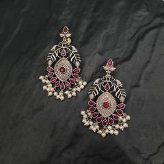 Silver Replica Earrings 1 Ruby