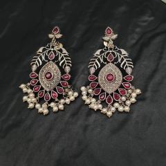 Silver Replica Earrings 1 Ruby