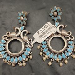 Silver Replica Earrings 1 Aqua Blue Silver