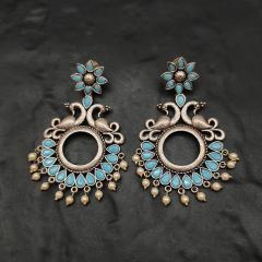 Silver Replica Earrings 1 Aqua Blue Silver