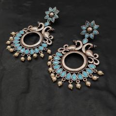 Silver Replica Earrings 1 Aqua Blue Silver