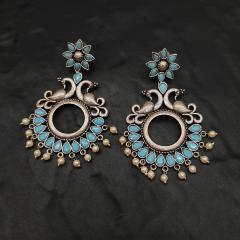 Silver Replica Earrings 1 Aqua Blue Silver