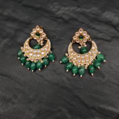 Tayani Kundan Earrings 1 Green Gold