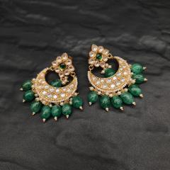 Tayani Kundan Earrings 1 Green Gold