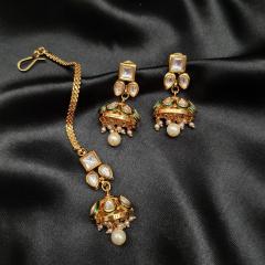 AC Kundan Chokar Set 2 Pearl Gold