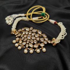 AC Kundan Chokar Set 2 Pearl Gold