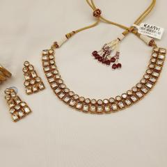 AC Kundan Necklace Set 2 Gold