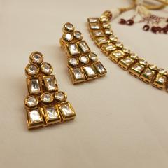 AC Kundan Necklace Set 2 Gold