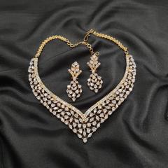 AD Necklace Set 4 Gold