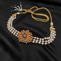 Antique Chokar Set 4 Ruby Green Gold