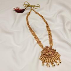 Antique Long Necklace Set 9 Multi Gold