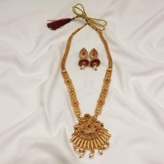 Antique Long Necklace Set 9 Multi Gold