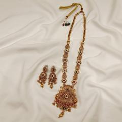 Antique Long Necklace Set 2 Gold