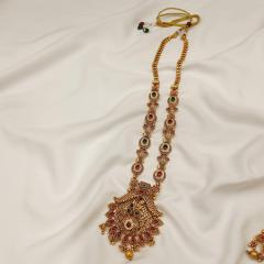 Antique Long Necklace Set 4 Gold