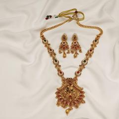 Antique Long Necklace Set 4 Gold