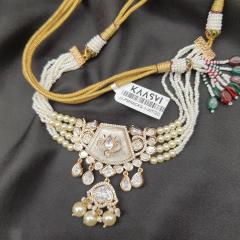 Premium Kundan Chokar Set 1 White Gold