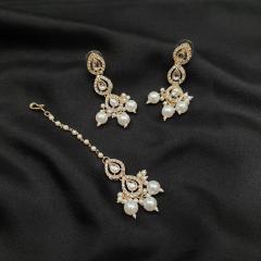 Kundan Chokar Set 3 Pearl Gold