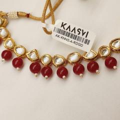 Kundan Necklace Set 4 Red Gold