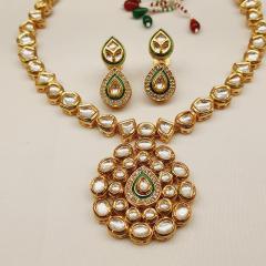 Kundan Necklace Set 6 Gold