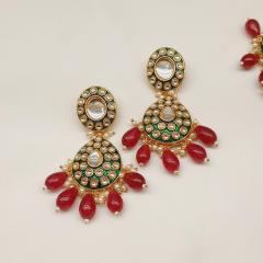 Kundan Necklace Set 1 Ruby Green Gold