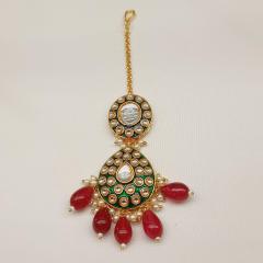 Kundan Necklace Set 1 Ruby Green Gold