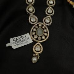 Mehandi Polish Kundan Necklace Set 1 Gold