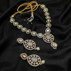 Mehandi Polish Kundan Necklace Set 1 Gold