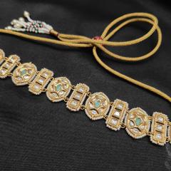 Tayani Kundan Chokar Set 3 Mint Gold