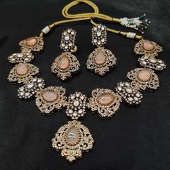 Victorian Necklace Set 3 Peach