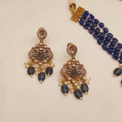 Victorian Chokar Set 1 Blue Gold