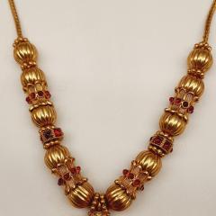 Temple Necklace Set 1 Ruby Gold