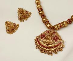 Temple Necklace Set 1 Ruby Gold