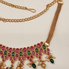 Temple Necklace Set 1 Ruby Gold