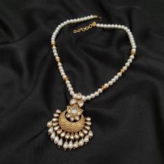 AC Kundan Pendant Set 3 Pearl Gold