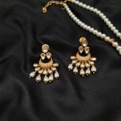 AC Kundan Pendant Set 3 Pearl Gold