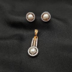 AD Pearl Pendant Set - ADPRPS 6 Gold