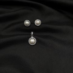 AD Pearl Pendant Set - ADPRPS 7 Silver