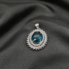 AD Pendant - ADP 2 Aqua Blue Silver