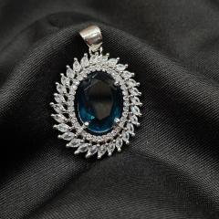 AD Pendant - ADP 2 Aqua Blue Silver