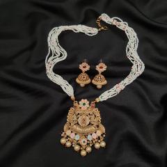 Antique Long Pendant Set - ANLPS 1 Multi Gold