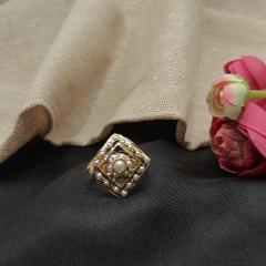 Jadau Ring - JRG 2 Pearl Gold